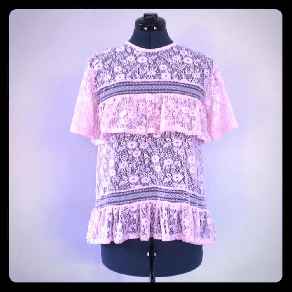 NWOT Lace Ruffle ASOS top - Picture 1 of 4
